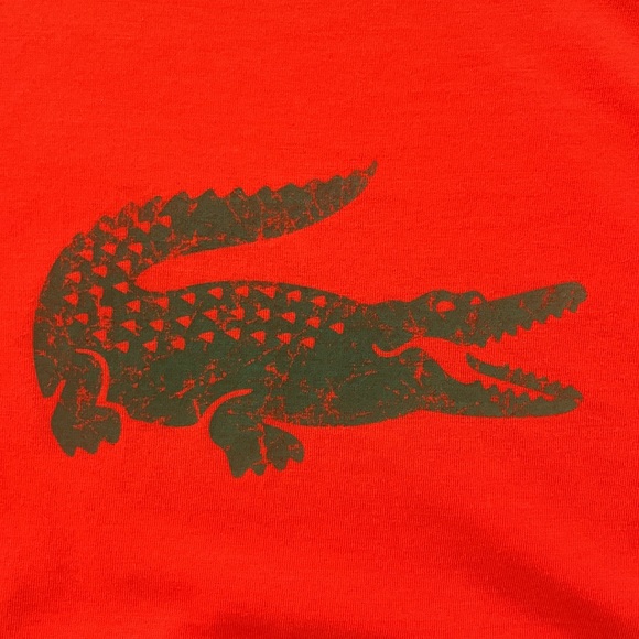 Women’s Red Lacoste Pima Cotton T Shirt Size 40 - Picture 2 of 7